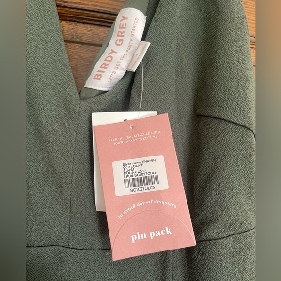 NWT Birdy Grey Olive Crepe Shamin Dress (M) - Picture 5 of 5